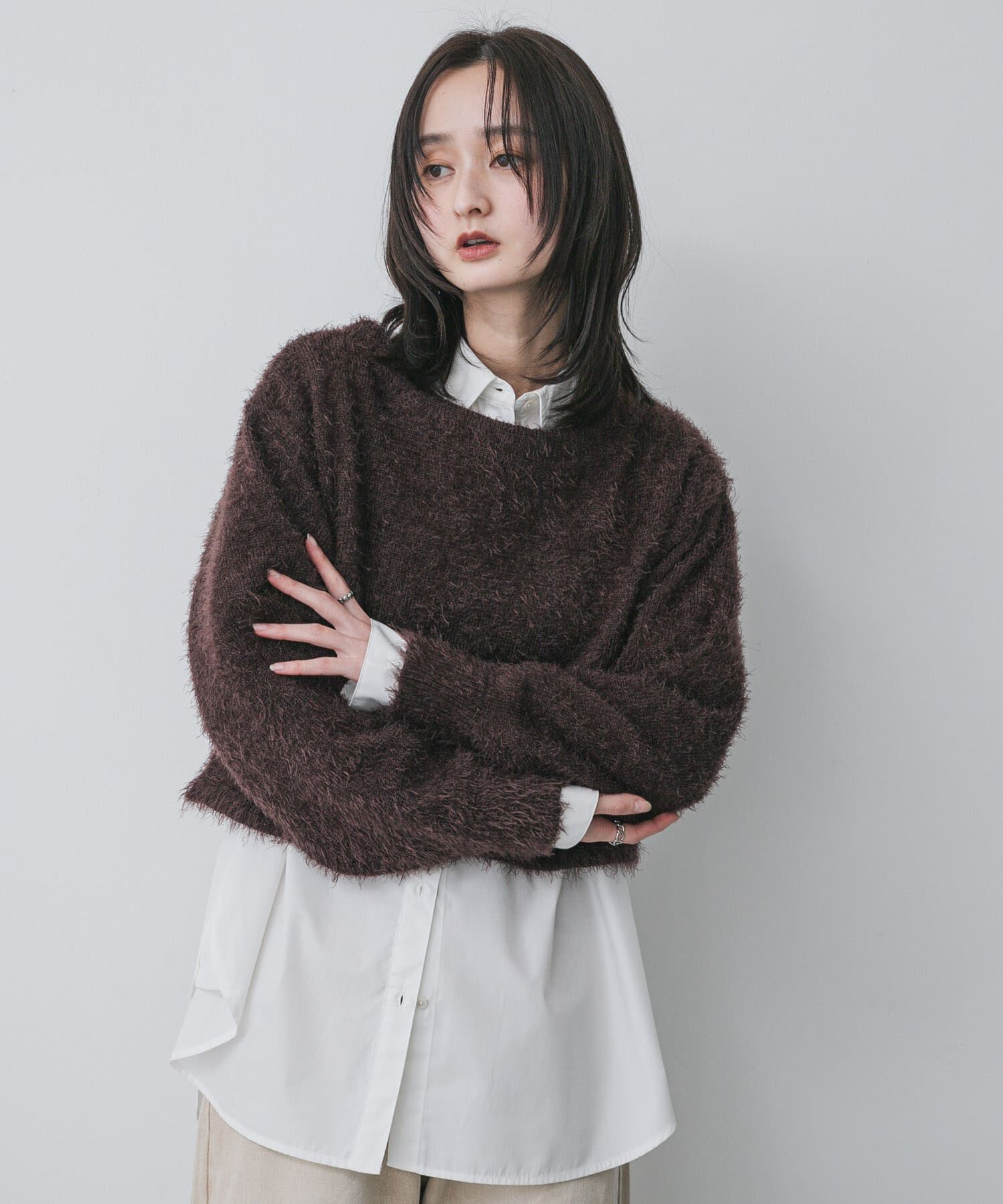 SENSE OF PLACE by URBAN RESEARCH「クロップドシャギーセーター」|ニット・セーター|