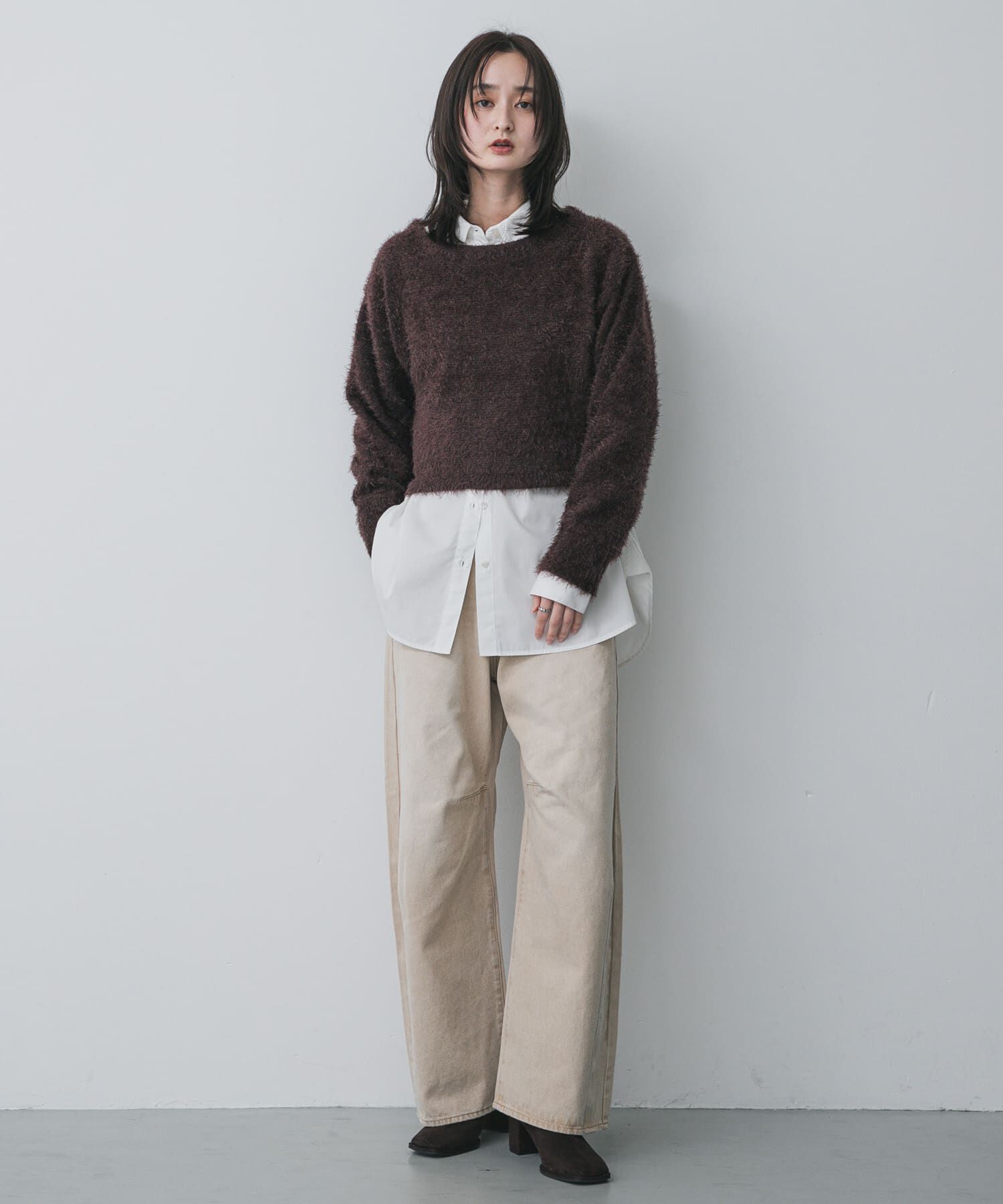 SENSE OF PLACE by URBAN RESEARCH「クロップドシャギーセーター」|ニット・セーター|