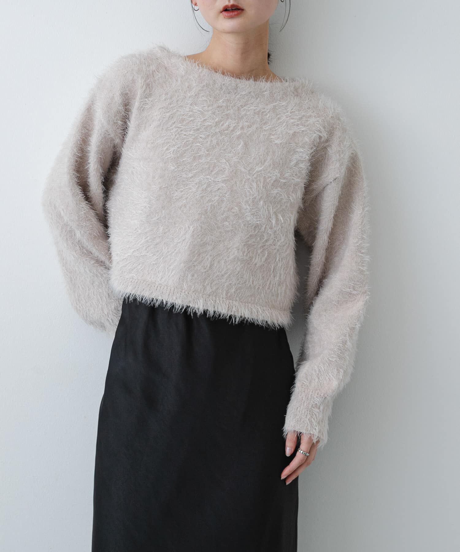 SENSE OF PLACE by URBAN RESEARCH「クロップドシャギーセーター」|ニット・セーター|ベージュ