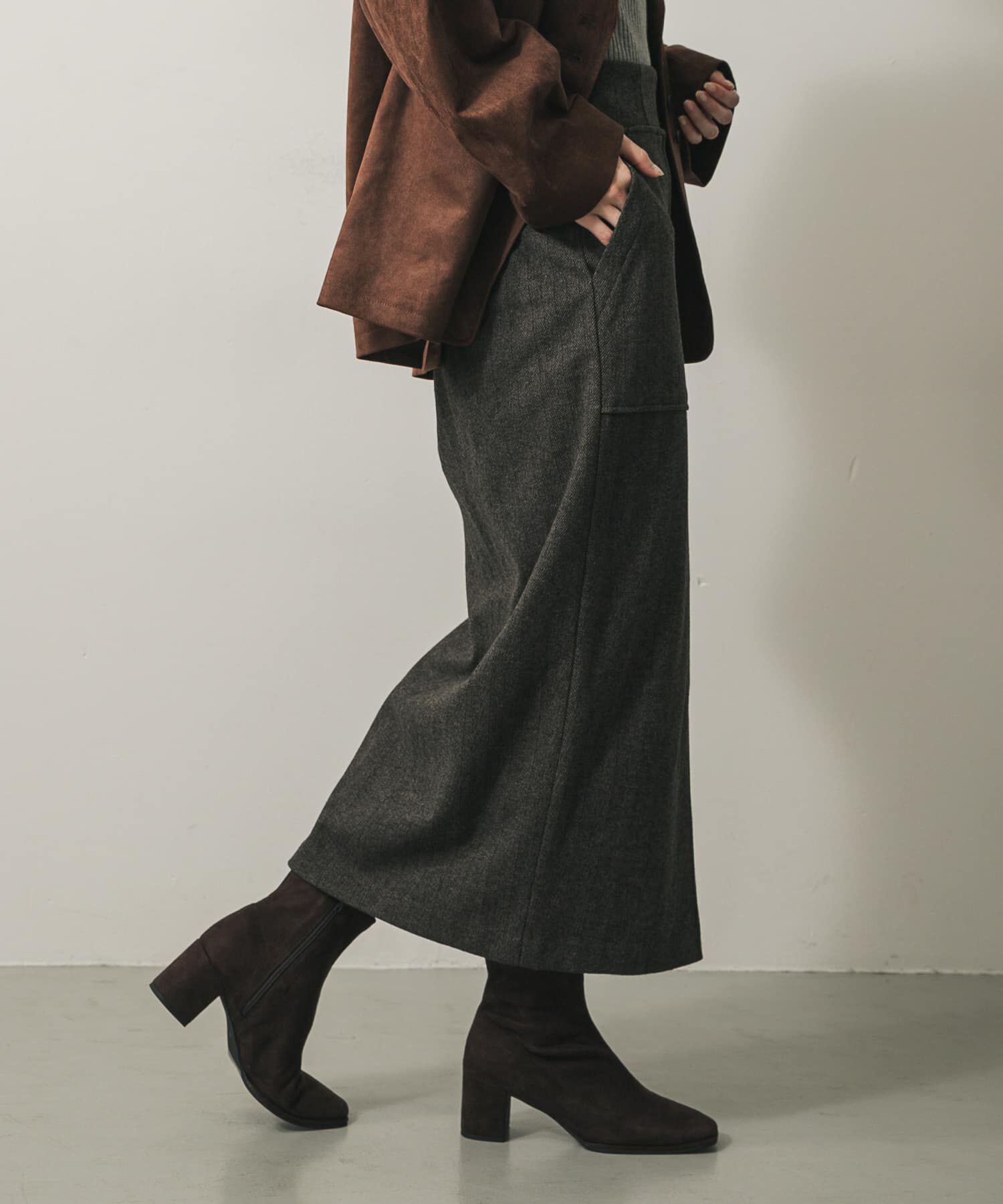 SENSE OF PLACE by URBAN RESEARCH「『XS, TALLサイズ/WEB限定』ジャージーメルトンアウトポケットスカート」|スカート|