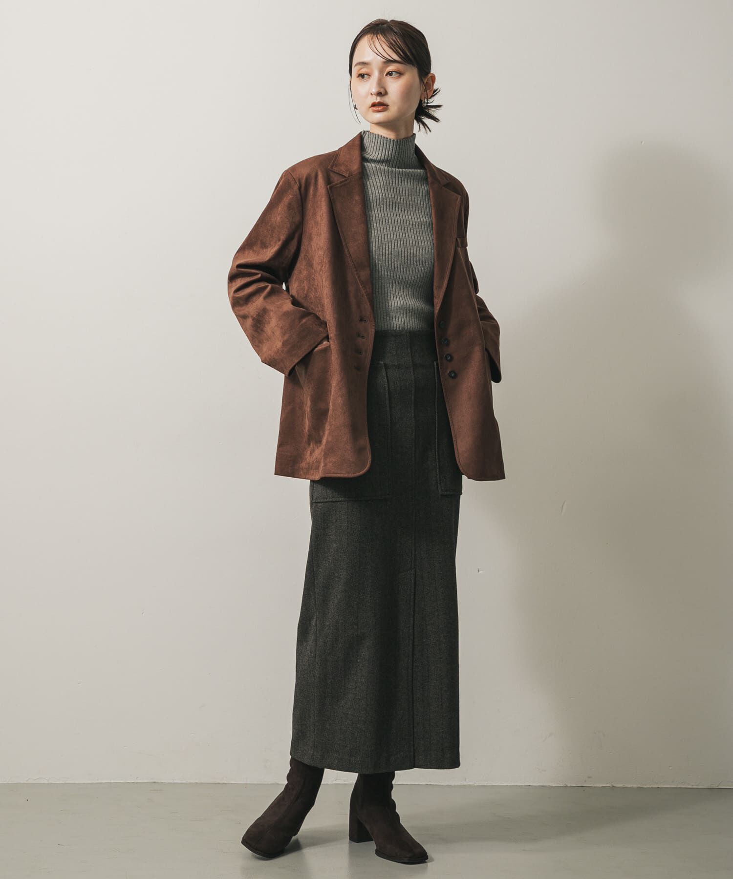 SENSE OF PLACE by URBAN RESEARCH「『XS, TALLサイズ/WEB限定』ジャージーメルトンアウトポケットスカート」|スカート|