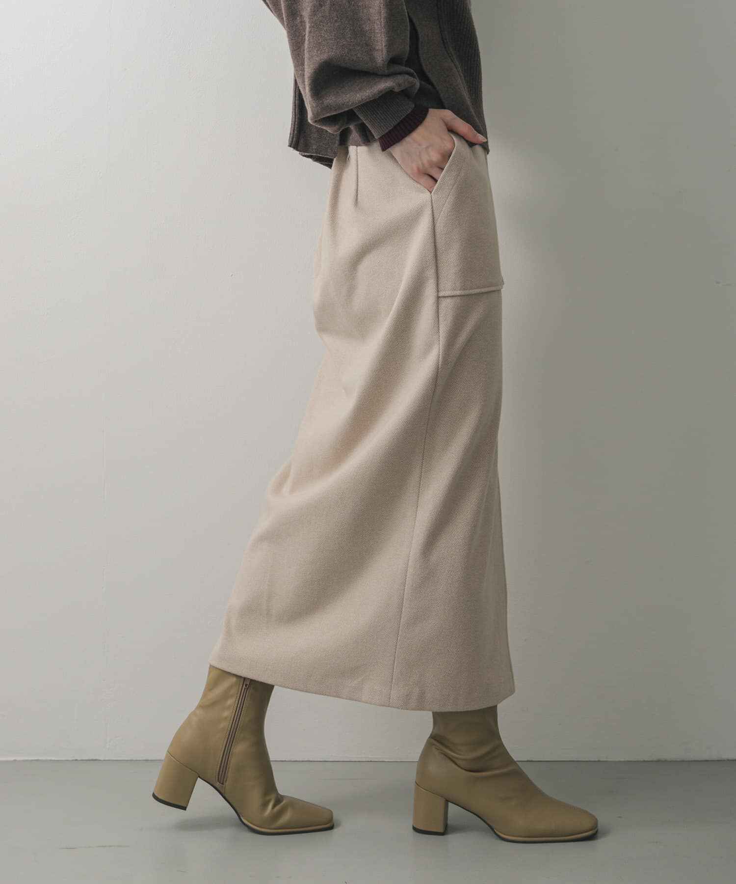 SENSE OF PLACE by URBAN RESEARCH「『XS, TALLサイズ/WEB限定』ジャージーメルトンアウトポケットスカート」|スカート|