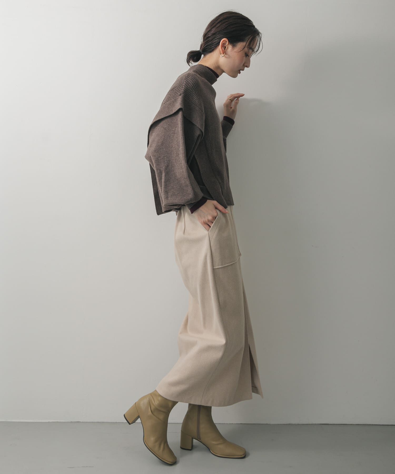 SENSE OF PLACE by URBAN RESEARCH「『XS, TALLサイズ/WEB限定』ジャージーメルトンアウトポケットスカート」|スカート|