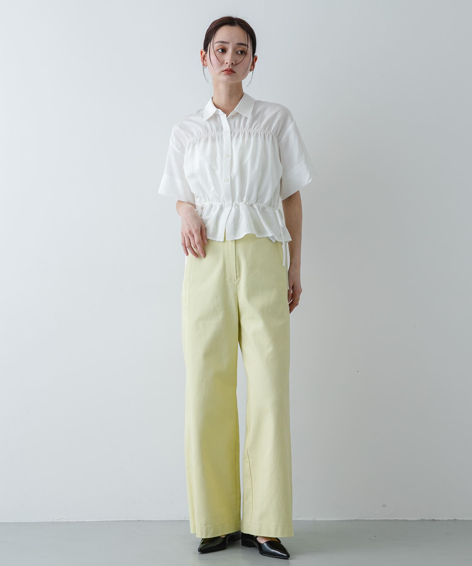 SENSE OF PLACE by URBAN RESEARCH「クロップドペプラムシャーリングシャツ」|シャツ・ブラウス|