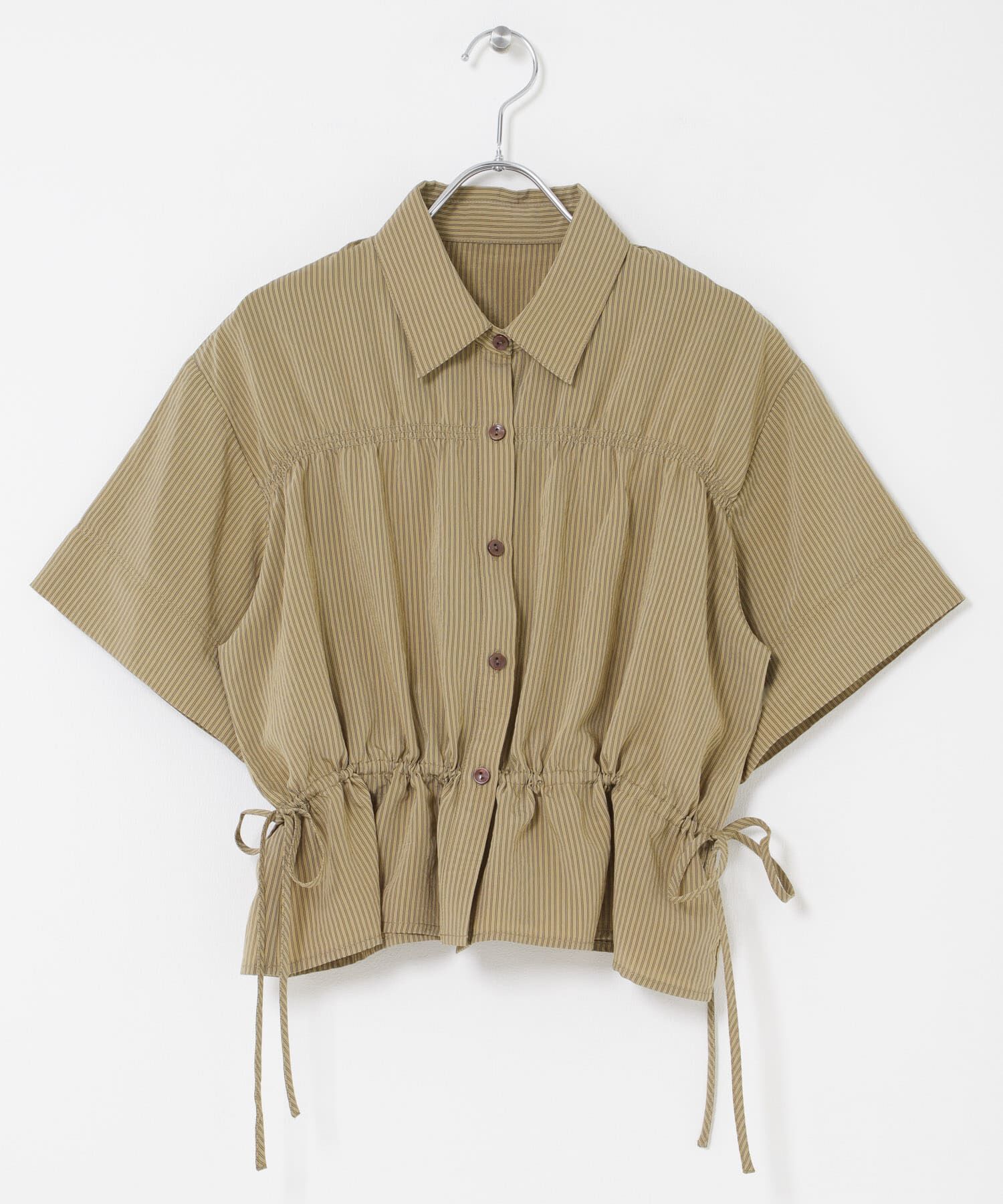 SENSE OF PLACE by URBAN RESEARCH「クロップドペプラムシャーリングシャツ」|シャツ・ブラウス|