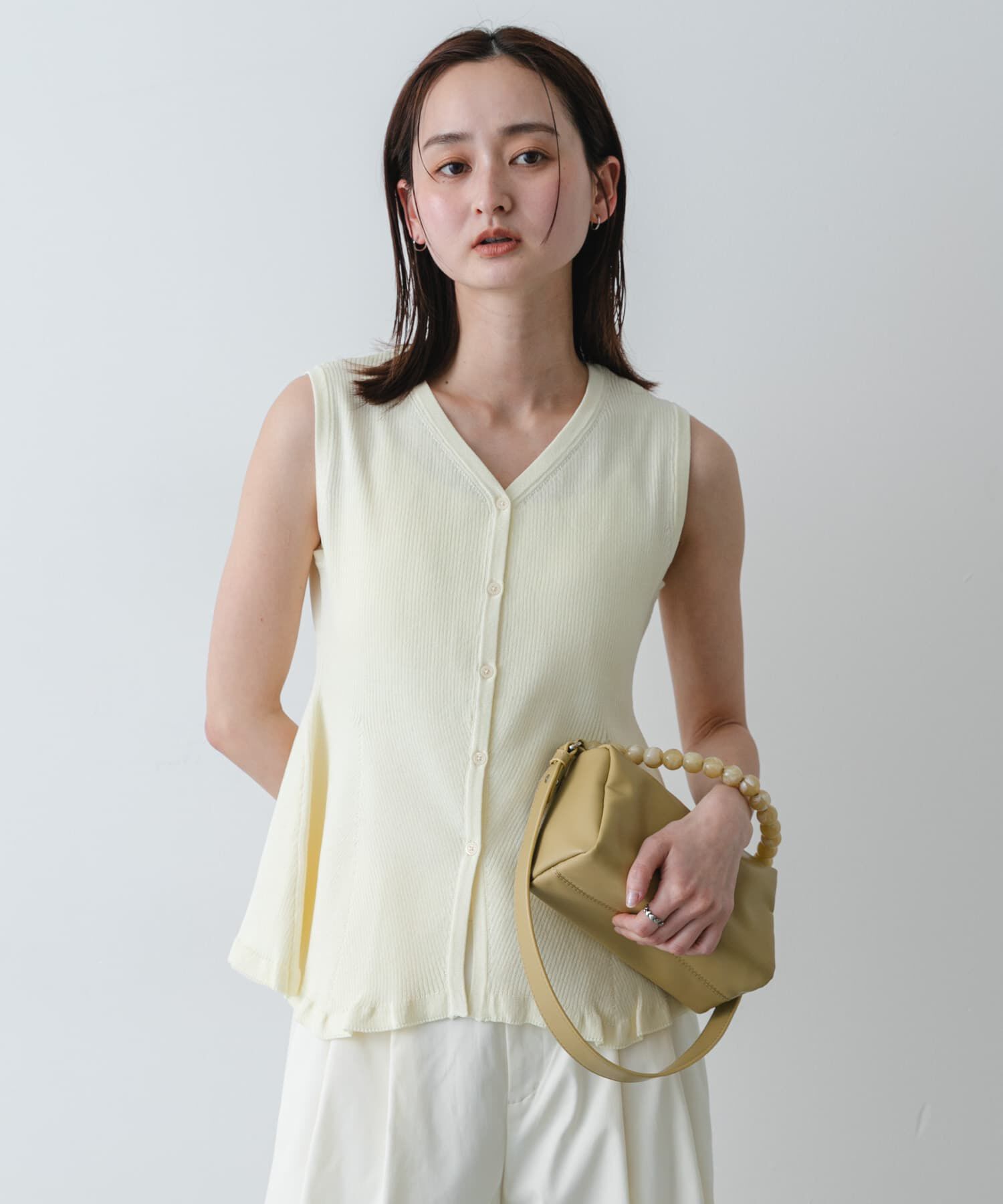 SENSE OF PLACE by URBAN RESEARCH「『洗濯可/毛玉防止』SKINProof抗ピルペプラムニットカーディガン」|ニット・セーター|