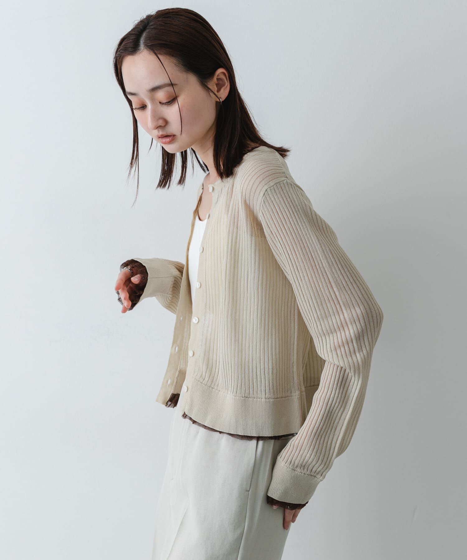 SENSE OF PLACE by URBAN RESEARCH「UVケアシアーリブカーディガン」|カーディガン|