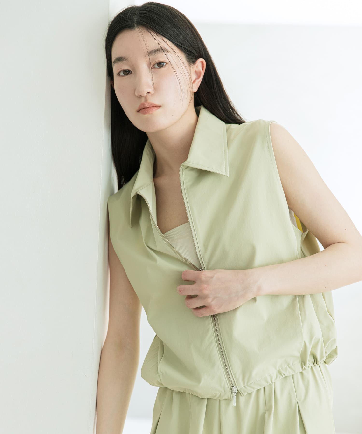 SENSE OF PLACE by URBAN RESEARCH「撥水エリツキドロストトップ」|ベスト・ジレ|ベージュ