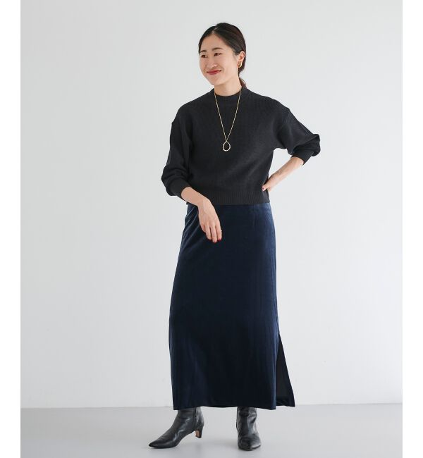 le.coeur blanc「ベロアサイドスリットスカート」|スカート|