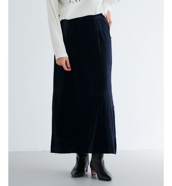 le.coeur blanc「ベロアサイドスリットスカート」|スカート|