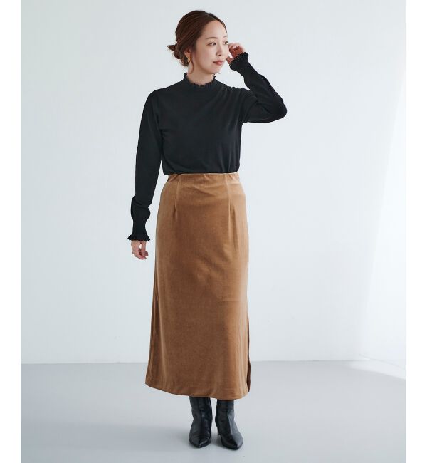 le.coeur blanc「ベロアサイドスリットスカート」|スカート|