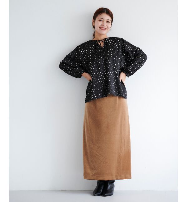 le.coeur blanc「ベロアサイドスリットスカート」|スカート|