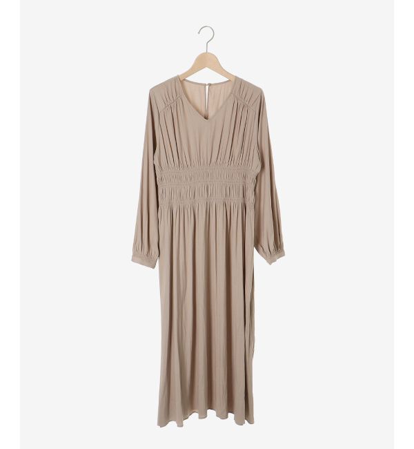 le.coeur blanc「シャーリングVネックワンピース」|ワンピース|