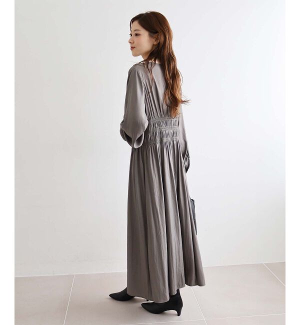 le.coeur blanc「シャーリングVネックワンピース」|ワンピース|