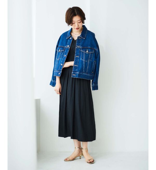 le.coeur blanc「シャーリングVネックワンピース」|ワンピース|