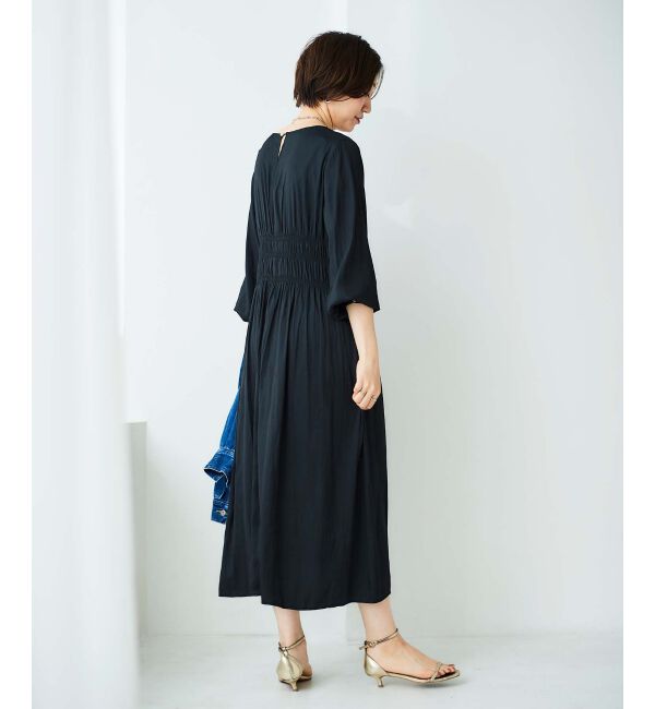 le.coeur blanc「シャーリングVネックワンピース」|ワンピース|