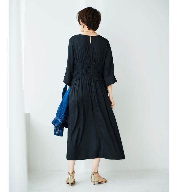 le.coeur blanc「シャーリングVネックワンピース」|ワンピース|