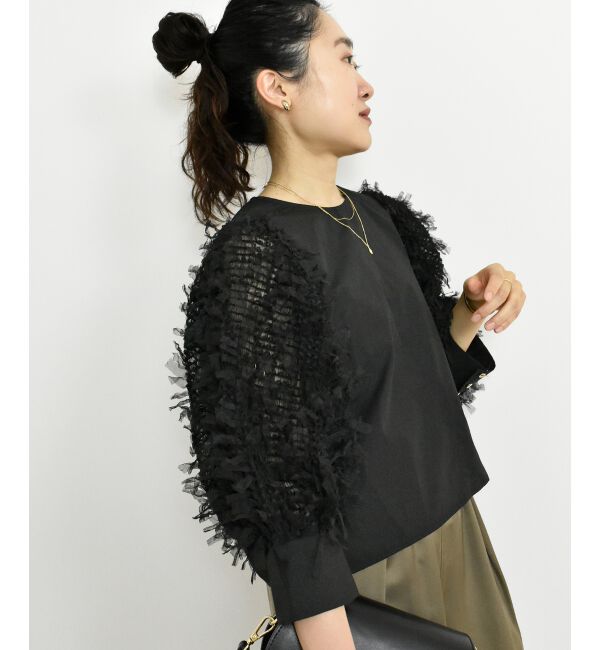  「TORRAZZO DONNA袖チュールブラウス」|シャツ・ブラウス|