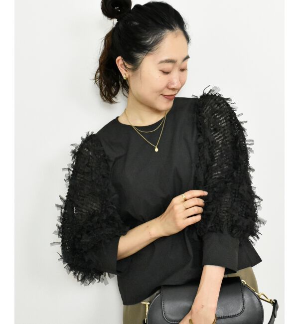  「TORRAZZO DONNA袖チュールブラウス」|シャツ・ブラウス|