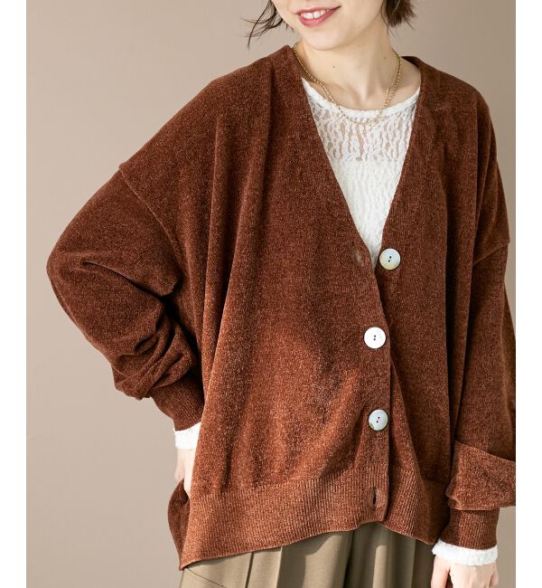  「モールヤーンVネックカーディガン」|カーディガン|
