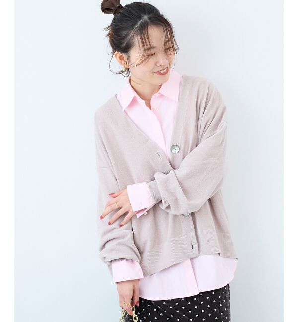  「モールヤーンVネックカーディガン」|カーディガン|