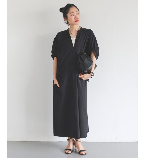  「ギャザースリーブスキッパーワンピース」|ワンピース|