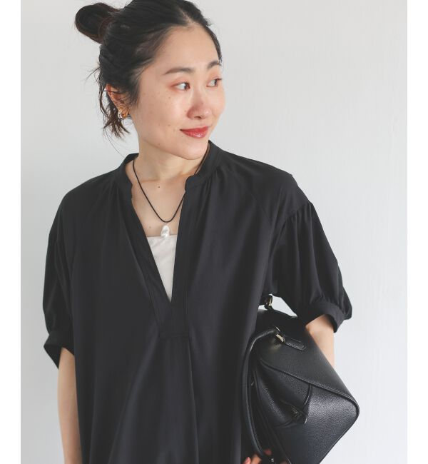  「ギャザースリーブスキッパーワンピース」|ワンピース|