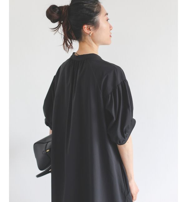  「ギャザースリーブスキッパーワンピース」|ワンピース|