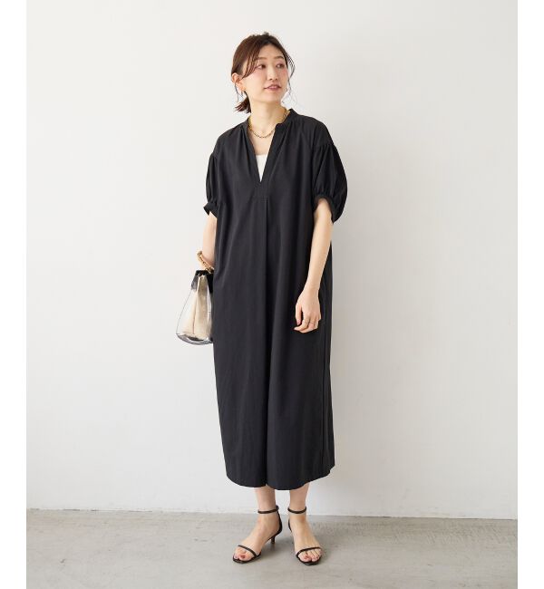  「ギャザースリーブスキッパーワンピース」|ワンピース|