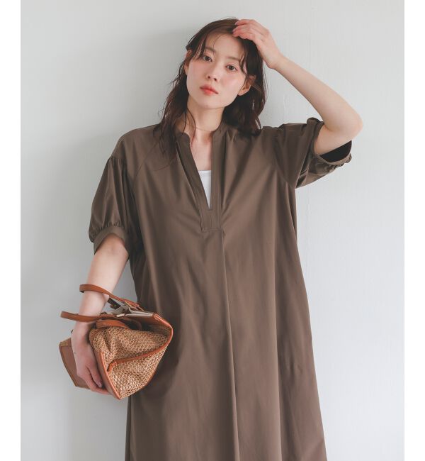  「ギャザースリーブスキッパーワンピース」|ワンピース|