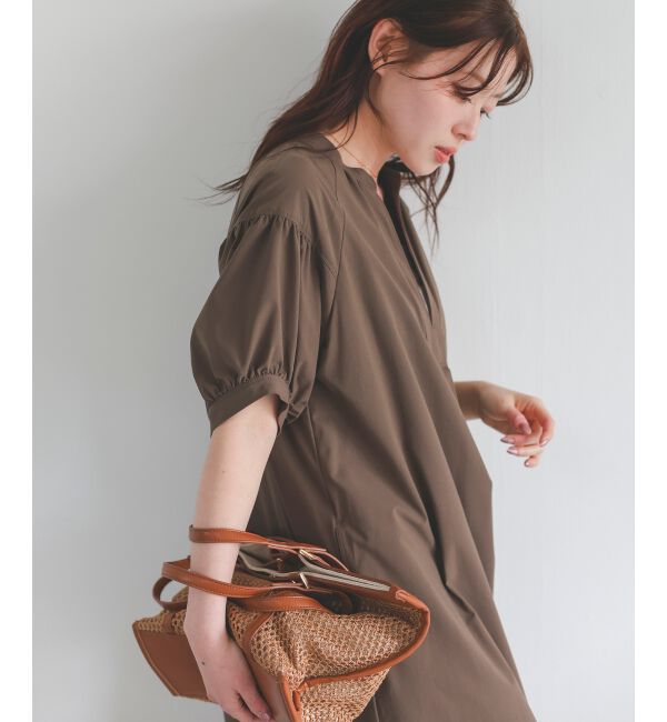  「ギャザースリーブスキッパーワンピース」|ワンピース|