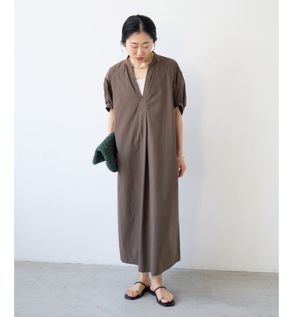  「ギャザースリーブスキッパーワンピース」|ワンピース|