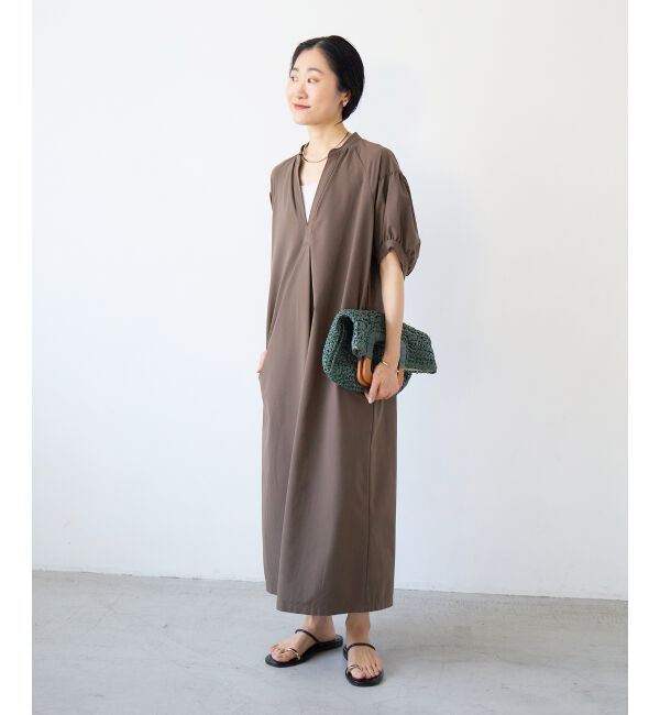  「ギャザースリーブスキッパーワンピース」|ワンピース|