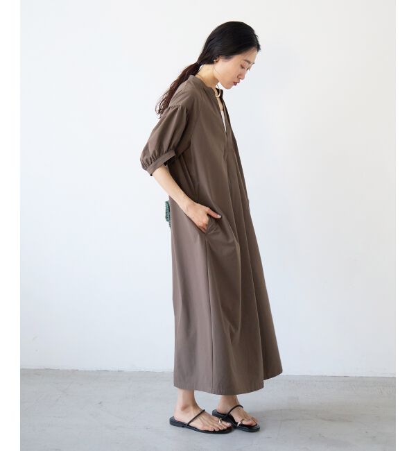  「ギャザースリーブスキッパーワンピース」|ワンピース|