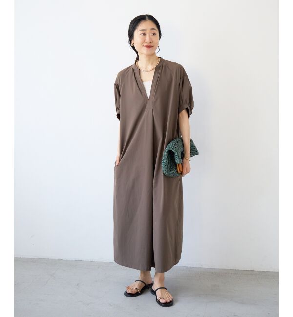  「ギャザースリーブスキッパーワンピース」|ワンピース|