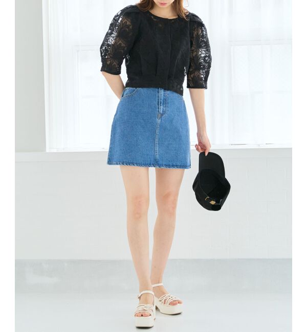 MAJESTICLEGON「ハイウエストデニムミニスカート」|スカート|