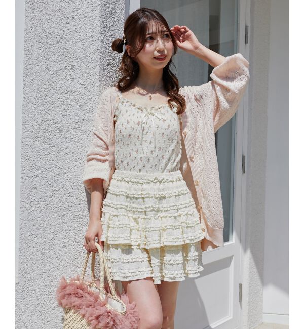 MAJESTICLEGON「カットレースフリルミニスカパン」|スカート|