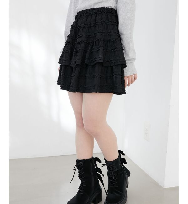 MAJESTICLEGON「カットレースフリルミニスカパン」|スカート|
