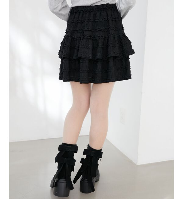 MAJESTICLEGON「カットレースフリルミニスカパン」|スカート|