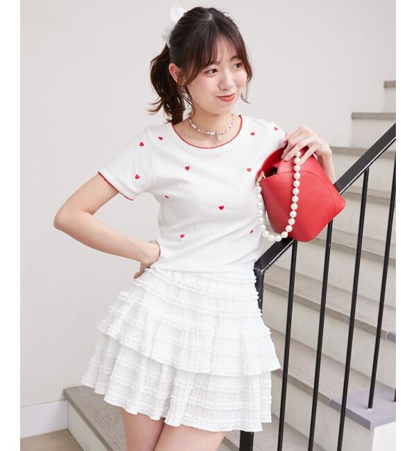 MAJESTICLEGON「カットレースフリルミニスカパン」|スカート|