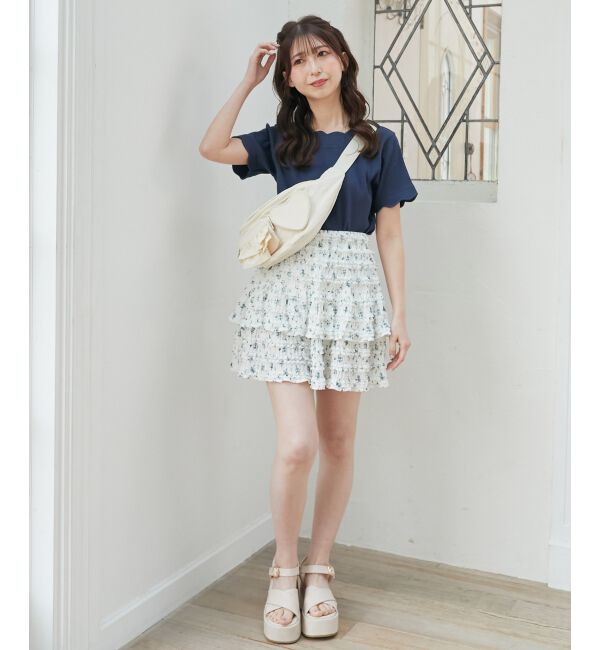 MAJESTICLEGON「カットレースフリルミニスカパン」|スカート|