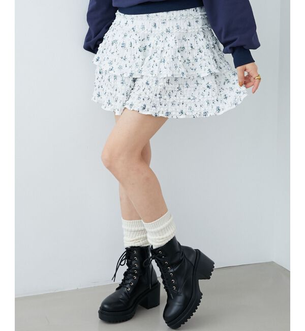 MAJESTICLEGON「カットレースフリルミニスカパン」|スカート|