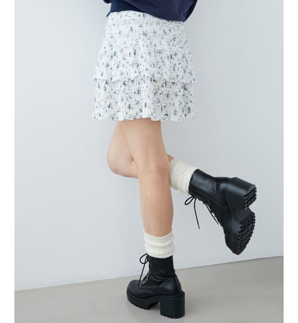 MAJESTICLEGON「カットレースフリルミニスカパン」|スカート|