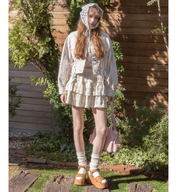 MAJESTICLEGON「カットレースフリルミニスカパン」|スカート|