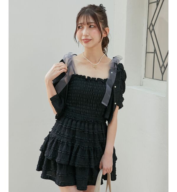 MAJESTICLEGON「カットレースフリルミニスカパン」|スカート|