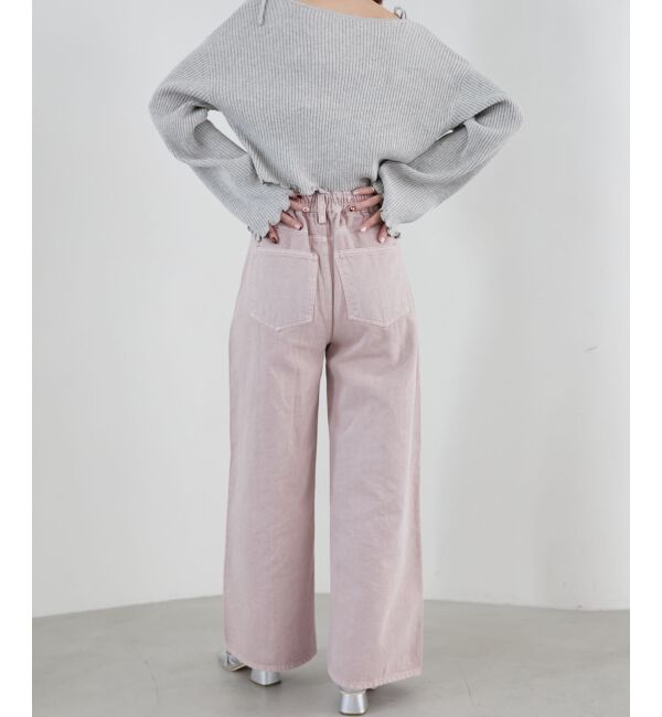 MAJESTICLEGON「リボンビジューデニムパンツ」|デニム|