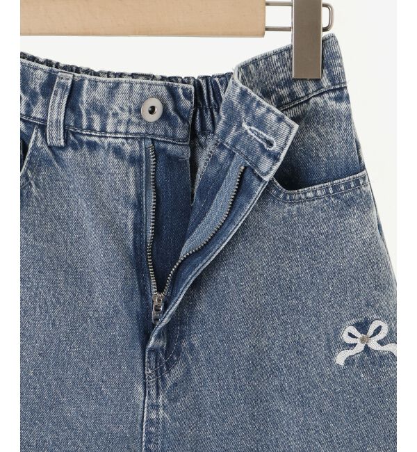 MAJESTICLEGON「リボンビジューデニムパンツ」|デニム|