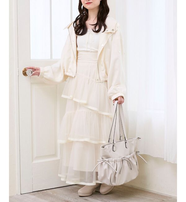  「サテンショートフードブルゾン」|ブルゾン・スタジャン|