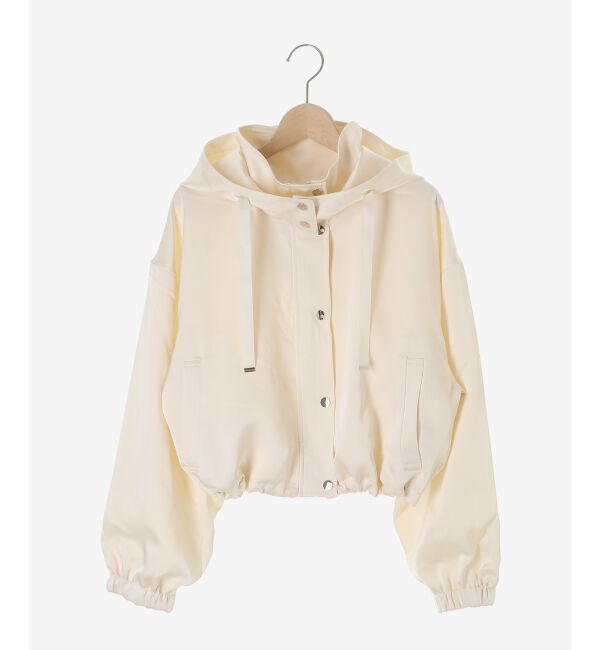  「サテンショートフードブルゾン」|ブルゾン・スタジャン|