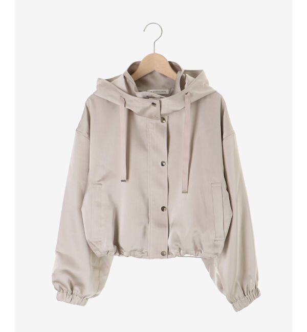  「サテンショートフードブルゾン」|ブルゾン・スタジャン|